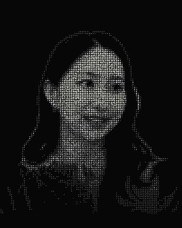 Sunmin Chung, rendered as a field of white dots